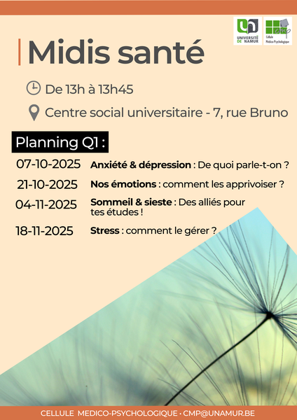 La CMP travaille la gestion du stress avec les étudiants durant le Midi Santé.