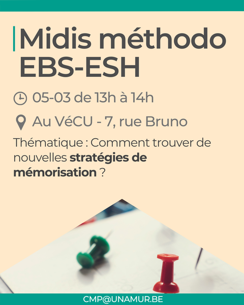Atelier méthodo pour les étudiants en situation de handicap : Stratégie de mémorisation