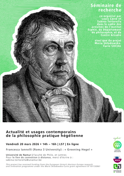 Séminaire de recherche - Actualité et usages contemporains de la philosophie pratique hégélienne