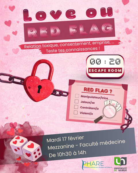 "Love ou red flag ?" - Ateliers de sensibilisation aux relations toxiques (sous forme de jeu)