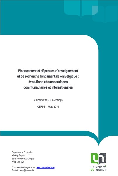 Nouvelle publication du CERPE relative au financement et aux dépenses d'enseignement et de recherche fondamentale en Belgique