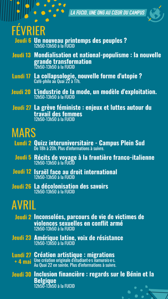 Programme des activités de la FUCID