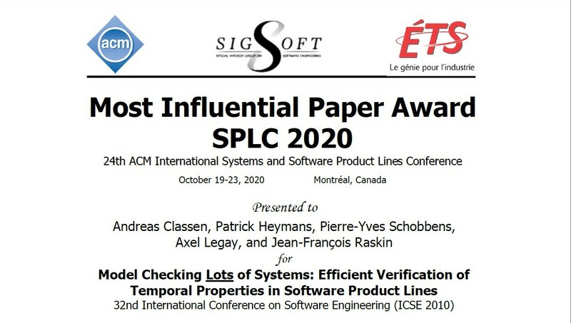 Most Influential Paper Award SPLC 2020 