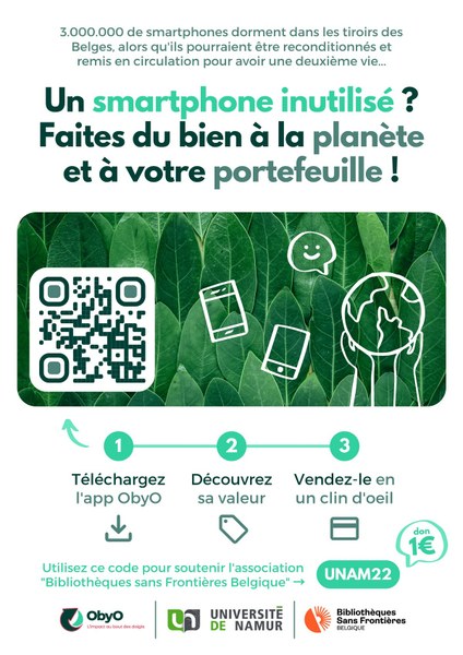 Un smartphone inutilisé ? Agissez avec l’UNamur pour faire du bien à la planète !