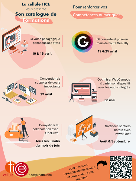 Publication du catalogue de formations de la Cellule TICE